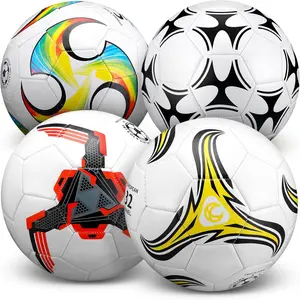 4 count Soccer Ball with Pump Operation Christmas Official Size Outdoor Indoor Soft Soccer Balls Bulk for  Christian Charity Donation   for  Youth Adult