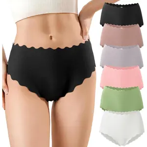 Seamless Underwear for Women No Show Panties Breathable Briefs Full Coverage Silky High Cut Cheeky Underwear Women Pack