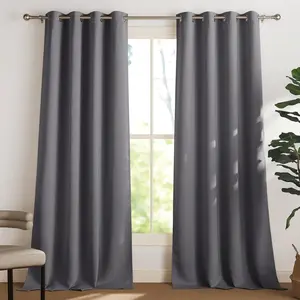 Modern Blackout Curtains Set of 2 Pieces, Sunlight Blocking Drapes for Living Room Bedroom, Simple Design Window Covering Home Decoration Curtain
