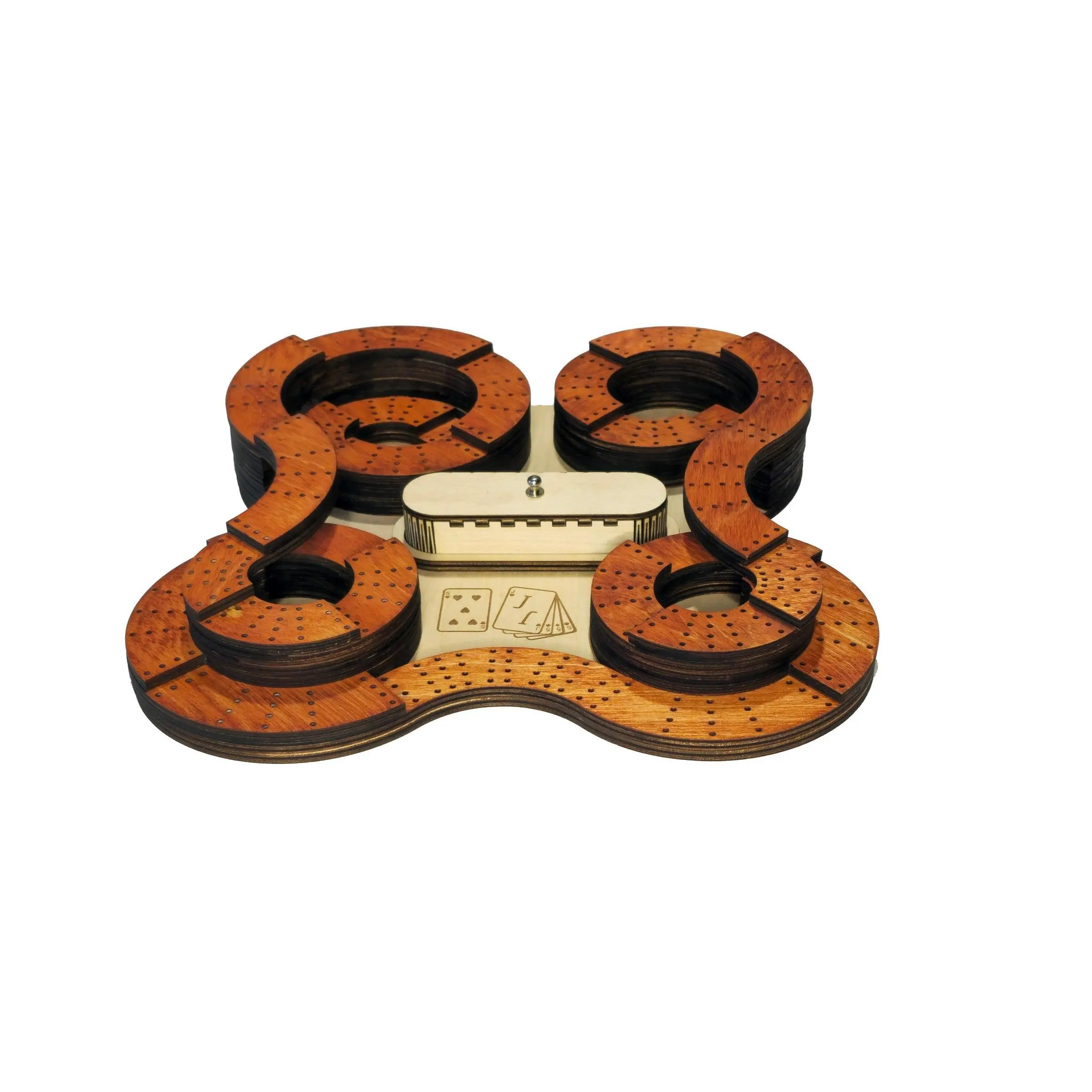 Roller Coaster Themed 4 Lane Cribbage Board