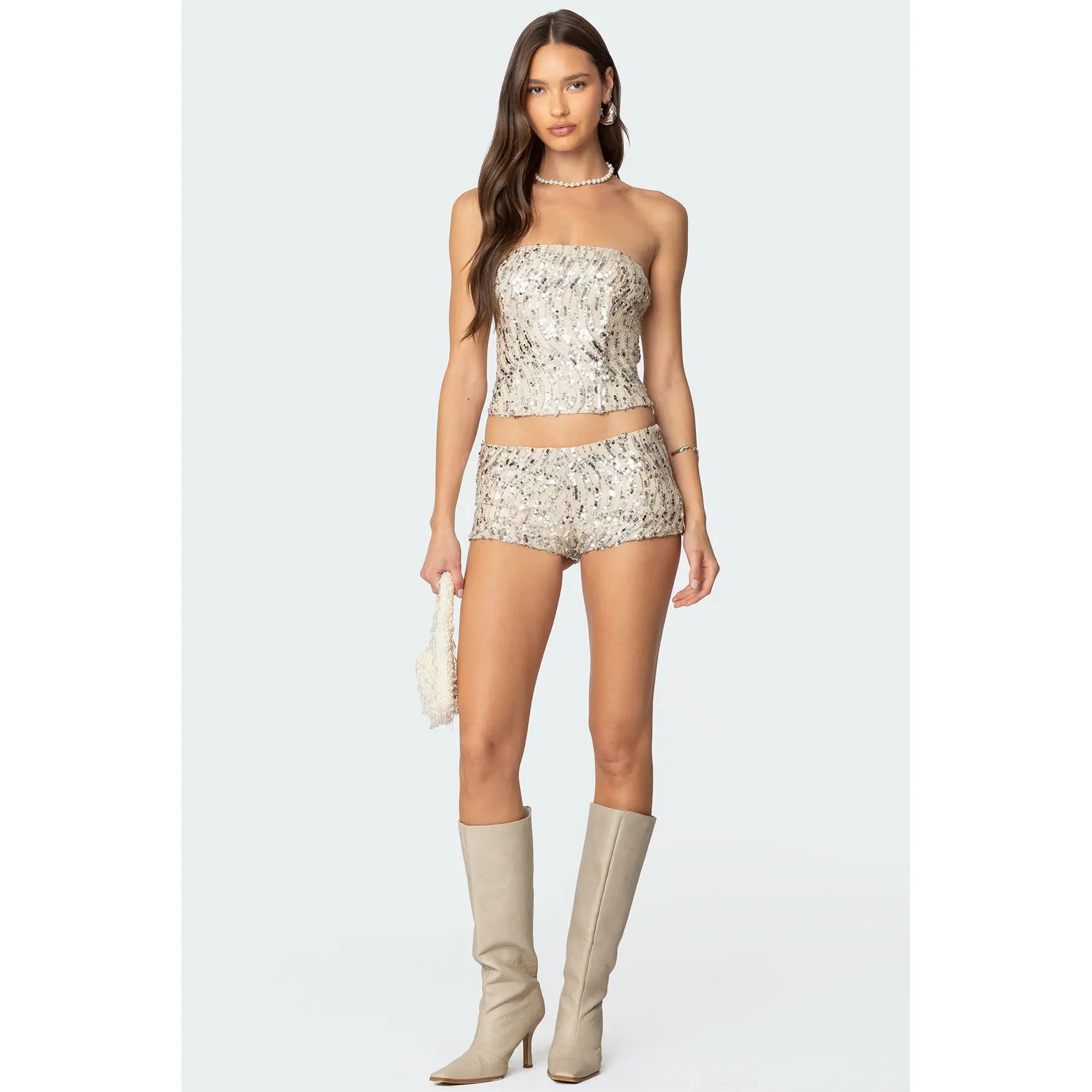 Wavy Baby Sequin Micro Shorts
