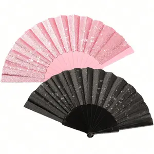 Shiny Hand Fan, Foldable Shiny Hand Fan, Folding Fans, Waterproof Material, Perfect for Tai Chi, Home Gatherings, Concerts, Graduation, Dance Performances