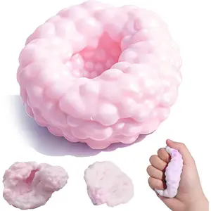 Crunchy Squishy Stress Ball, Crunchy Stress Ball with Beads, ASMR Smoothie Squeeze Toy with Air Pumps, Anxiety Relief Fidget Ball for Adults & Kids, Party Favors and Employee Gifts(Pink)