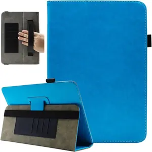 Universal 10 Inch Tablet Case, Universal 10.1 Inch Tablet Case,  Protective Folio Stand Android Case for 9.6-11 Inch Tablet with Hand Strap and Cards Slots, Blue