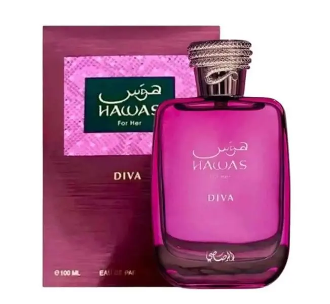 Rasasi Hawas Diva Women's Perfume - 100ml EDP Spray, Casual & Chic Fragrance, Single Item, Ideal for Everyday & Special Occasions (Perfumes for Women)