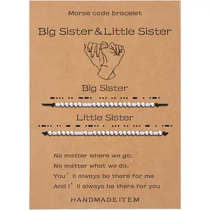Morse Code Bracelet, Matching Bracelets Friendship Family Sister Mom Morse Code , Couple Matching  Gifts