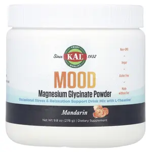 KAL Mood Magnesium Glycinate Powder, Mandarian, 9.8 oz (278 g)