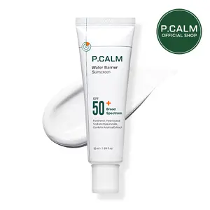 P.CALM Water Barrier Sunscreen SPF50+ PA++++ (50ml / 1.69 fl. oz.) - Lightweight Hydrating Sunscreen with Panthenol | No White Cast | Daily Sunscreen for Sensitive Skin