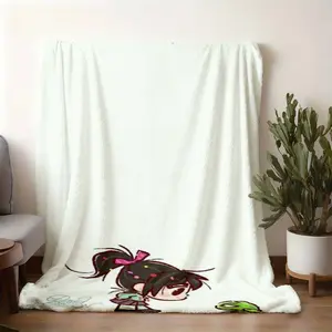 2026 new model printed with patterns Vanellope von Schweetz Themed Flannel Blanket, Wreck-It Ralph Peripheral Soft Skin-Friendly Throw Blanket, Multi-Use Warm Blanket for Bedroom Living Room Sofa,