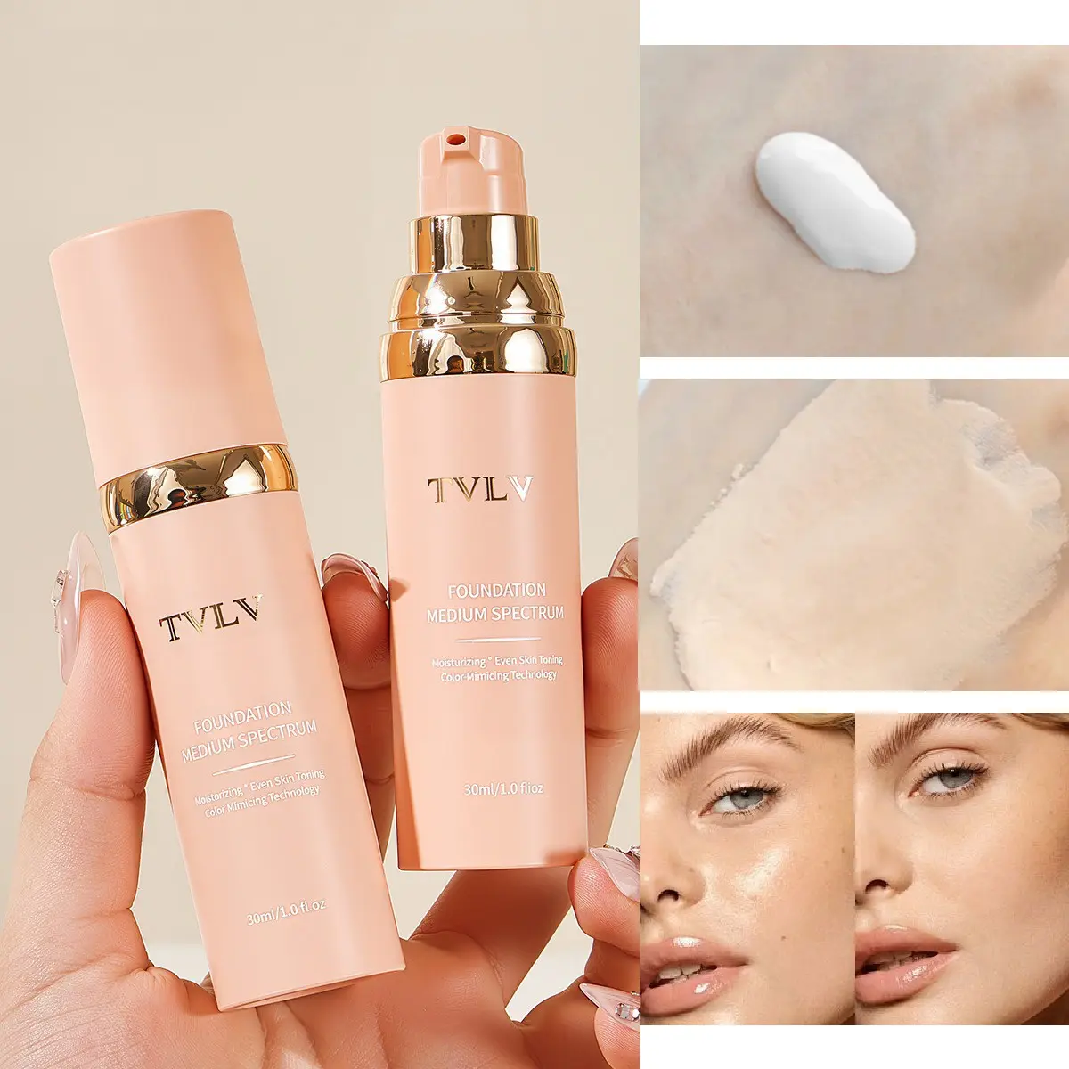 Moisturizing Hydrating Foundation Liquid High Coverage Long-Lasting Lightweight Breathable Covers Blemishes Dark Circles Natural Flawless Makeup