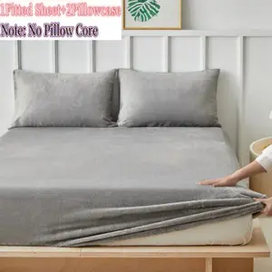 King Size Arctic Fleece Bedding Set, Lightweight Breathable Fabric, Anti-Allergy, Includes Sheet and Two Pillowcases