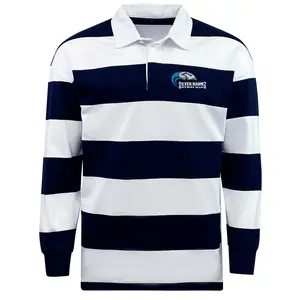 Syracuse Silver Hawks Classic Long Sleeve Hooped Rugby Jersey