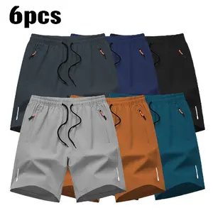 Men's Lightweight Summer Running Shorts, Quick Dry Breathable Elastic Waist Sports Shorts with Reflective Strips, Perfect for Daily Wear, Gym, Beach & Outdoor Sports split