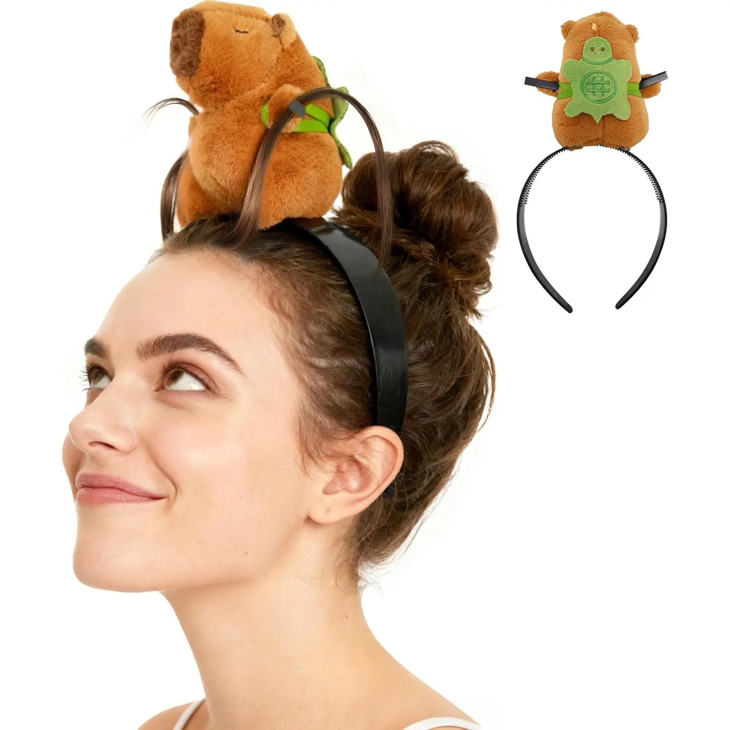 Cute Plush Capybara Headband - Funny Stuffed Animal Hair Accessories for Adults, Novelty Costume Gift