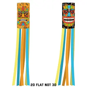 Tiki Party Decorations, Hawaiian Windsocks, Luau Tropical Windsock, Hanging Decor for Birthdays & Summer Parties, Hawaii Bar Supplies