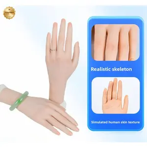 Simulated Nail Practice Hand Mask with Realistic Skeleton Soft Joint Flexible for Nail Art Training Right Hand nail  3D Press-On Nail Art Set diy nail art design loupes  nail  tech diy nail art supply Square 3D Santa Claus Press-On Nails foot  molding