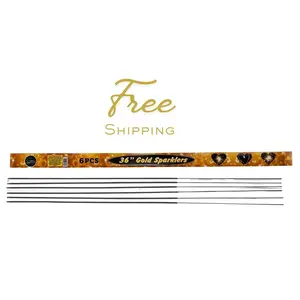 36 Inch Wedding Sparklers – Long Lasting Gold Sparklers for Wedding Send Off
