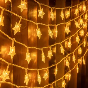 SUNNYGLADE 100 LED 49 FT Star String Lights Plug in Fairy Twinkle String Lights 8 Modes Extendable for Indoor Outdoor Wedding Birthday Christmas Tree Garden Decor