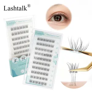 Transparent Glue, 60pcs/set Self Adhesive Fishtail Segments Eyelashes, Natural Soft Pre Glued Press on Lashes for Eyelash Extensions, Makeup, DIY Eyelash Extensions