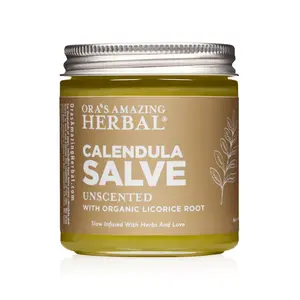 Ora's Amazing Herbal Calendula Salve - Unscented Gentle Moisturizer with Organic Licorice Root for Dry Irritated Skin Care