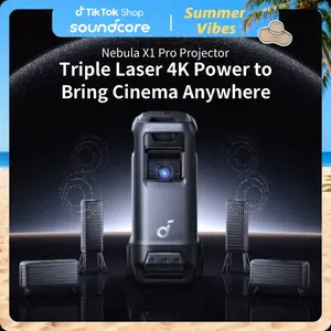 Nebula X1 Pro Triple Laser 4K Home & Outdoor Cinema Projector, 3500 ANSI Lumens Mobile Theater, 7.1.4 Spatial Sound, Official Dolby Atmos, Optical Zoom, 56000:1 Contrast, Intelligent Setup outdoorfun