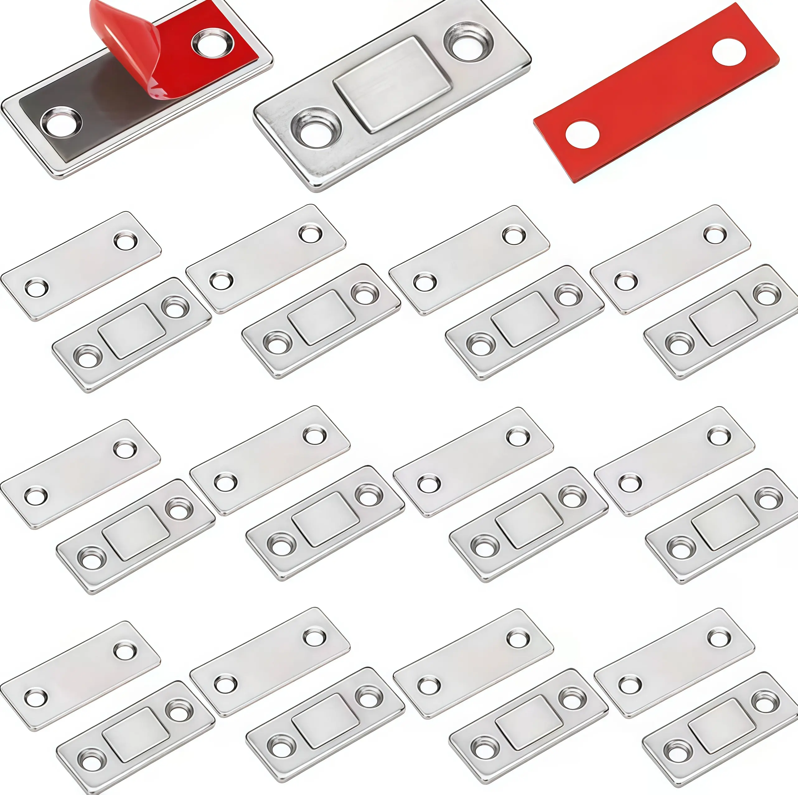 12 sets of heavy-duty cabinet magnetic clips, strong magnetic door closers, easy-to-install magnetic cabinet lock hardware clips, suitable for kitchen cabinets and bathroom sliding doors (reduces collision noise)