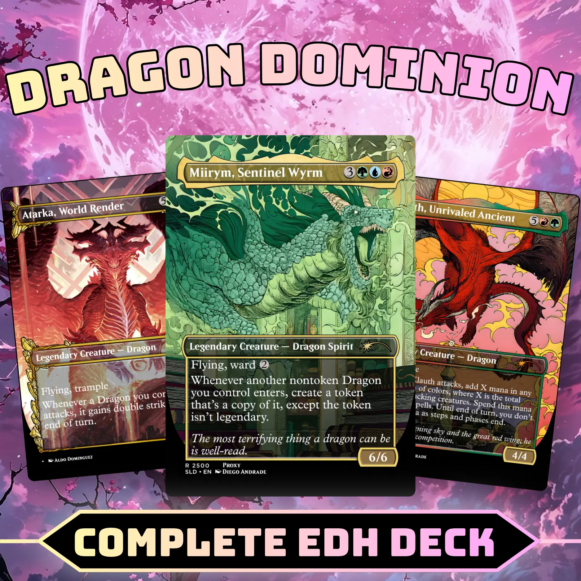 Dragon Dominion Commander Style Deck | 100 Cards + Tokens | Custom Proxy Cards