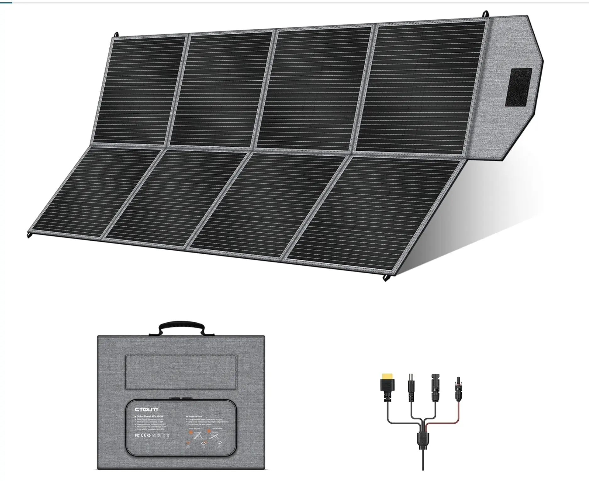 200W Foldable Portable Solar Panel - High-Efficiency, IP65 Waterproof, with Adjustable Kickstand for Home Improvement Solar Power Systems