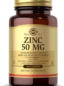 Zinc 50 mg - 100 Tablets - Antioxidant, Skin & Immune System Support - Non-GMO, Vegan, Kosher, Gluten Free - 100 Servings