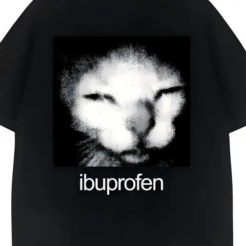 Women's Oversized Vintage Edgy Dry Wit Cat Meme Graphic Crew Neck Cotton T-Shirt, Casual Streetwear Minimalist Black Fashion Top