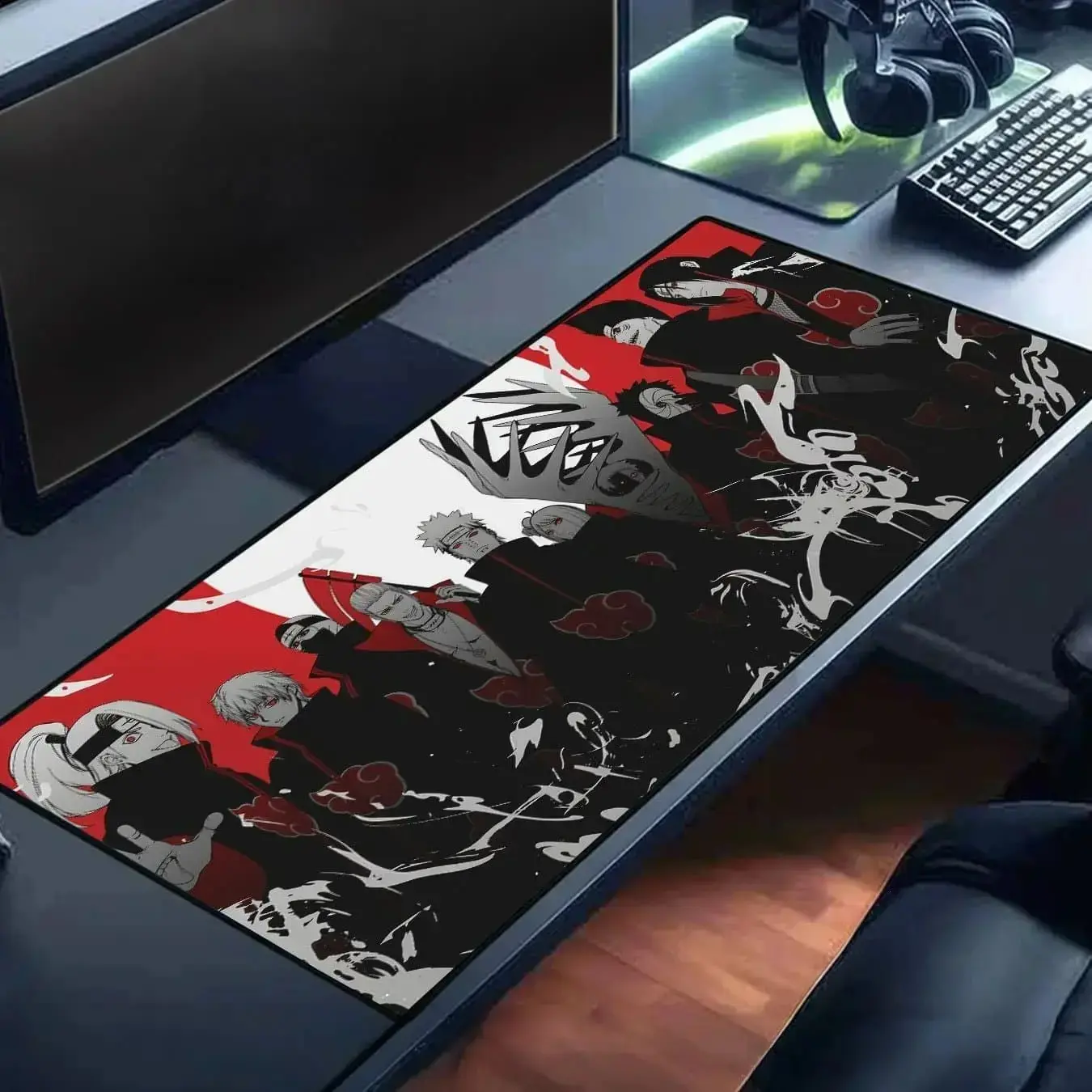 Akatsuki Clan Red Moon Mouse Pad For Home Decor And Workspace