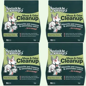 Sprinkle & Sweep 4-Pack Mess & Odor Cleanup - Bulk Savings, Quick Pet Accident Solution