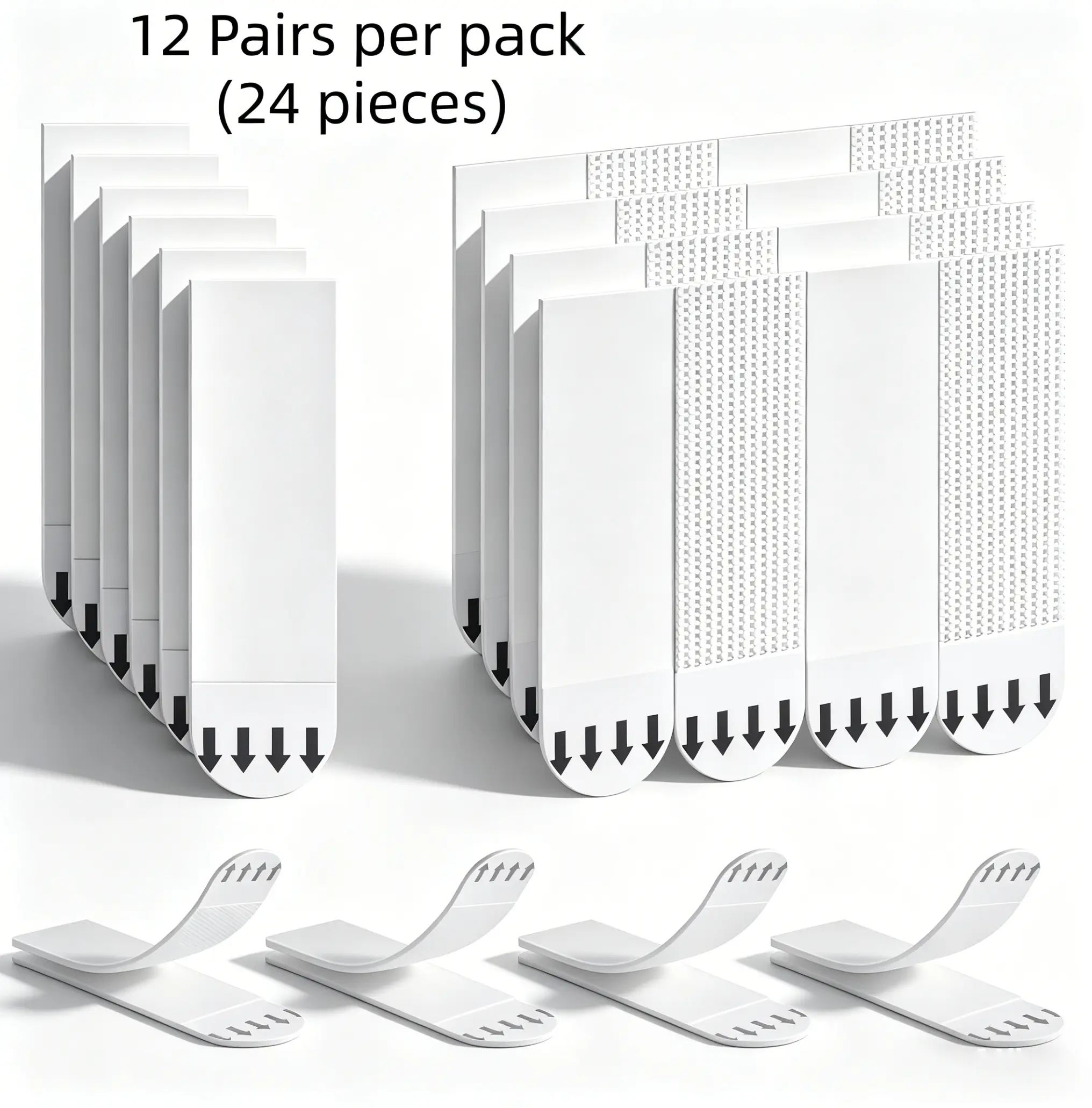 Wall's Heavy-Duty Hook-and-Loop Picture Hanging Strips, 1 Pack (12 Pairs, 24 Pieces) - Damage-Free, Nail-Free Adhesive Refills for Frames, Living Room Home Improvement Use