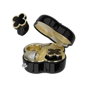 2026 New 5.4 Yx66 Luxury Wireless Earphones, Four Leaf Clover Design, Enc Noise Reduction, Anc Noise Cancelling, Half In-Ear, Includes Necklace