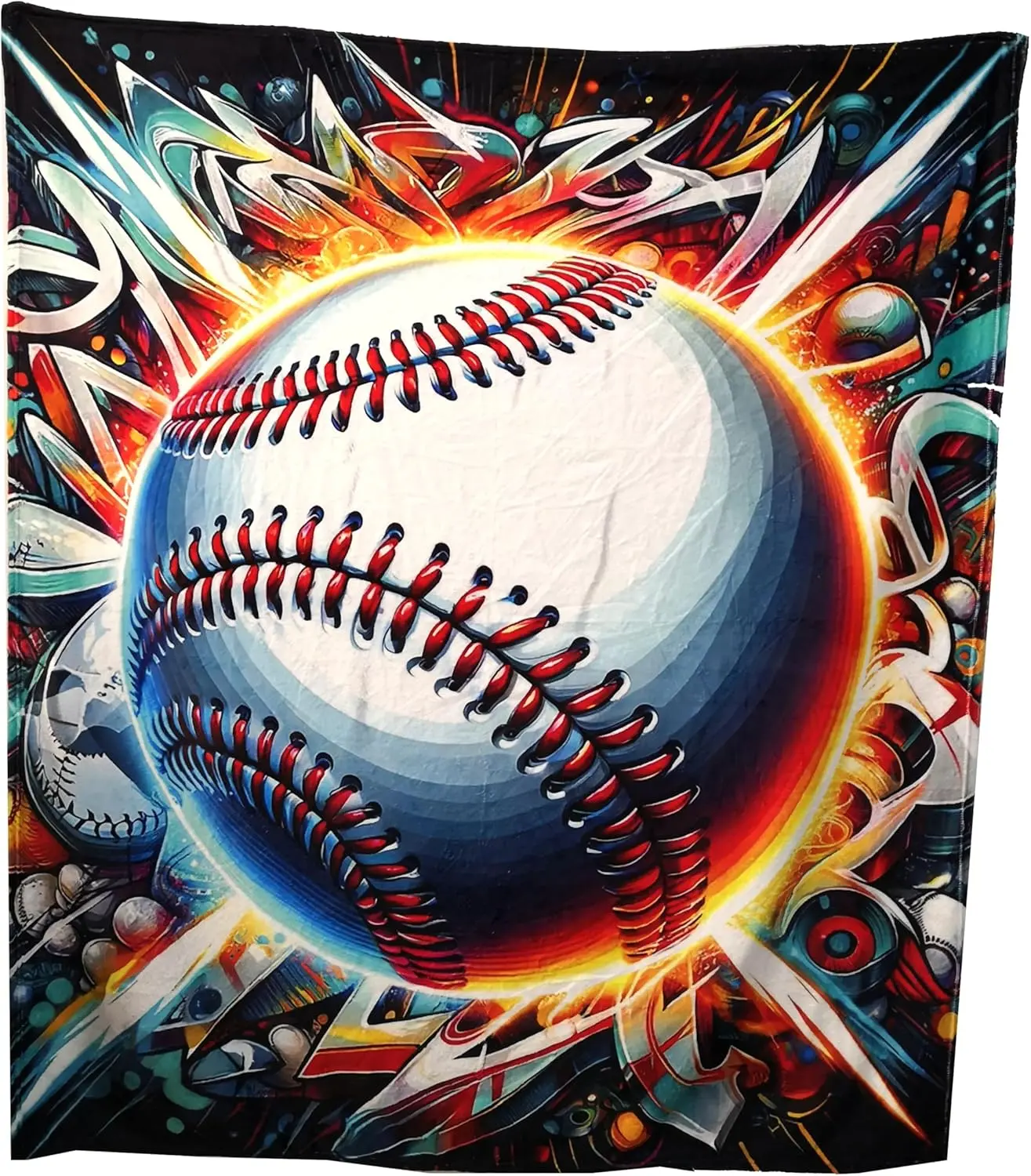 Baseball Gifts for Boys - Cozy Baseball Blanket with Baseballs Design, Nice Baseball Stuff