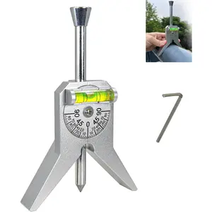 Upgraded Pipe Center Finder, Measure Pipe Diameter, Pipefitter Tools With Centering Head, Measure Pipe Diameter Over 0.5" & up With 4" Y-Type Base and Adjustable Dial Bubble Protractor