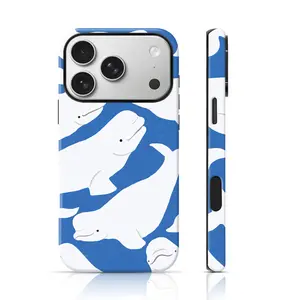 Beluga Whale Ocean Design Fashion Phone Case TPU for iPhone 17 Pro Max/16 Pro Max /15Pro Max 15/14/13/12 & Samsung S26 /S25Ultra Cute Phone Case