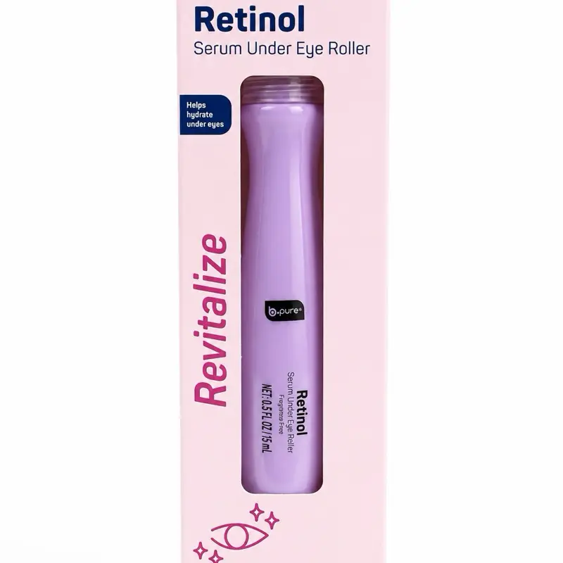 b.pure Retinol Under Eye Roller Serum - Fragrance-Free Anti-Aging Eye Treatment, 0.5 fl oz (15 mL)