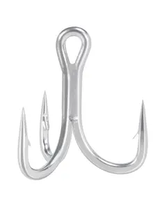 BLUEWING 5X Treble Hooks 1/0-10pcs Needle Point Hooks Fishing Hooks High Carbon Steel Hooks Extra Sharp Fish Hooks for Freshwater Saltwater Fishing
