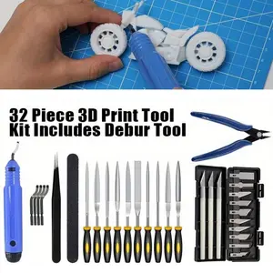 A Set of 32 Pcs 3D Print Tool Kit Includes Debur Tool,Cleaning,Finishing and Printing Tool,3D Print Accessories for Cleaning,Finishing and Printing 3D Prints,Tools & Hardware