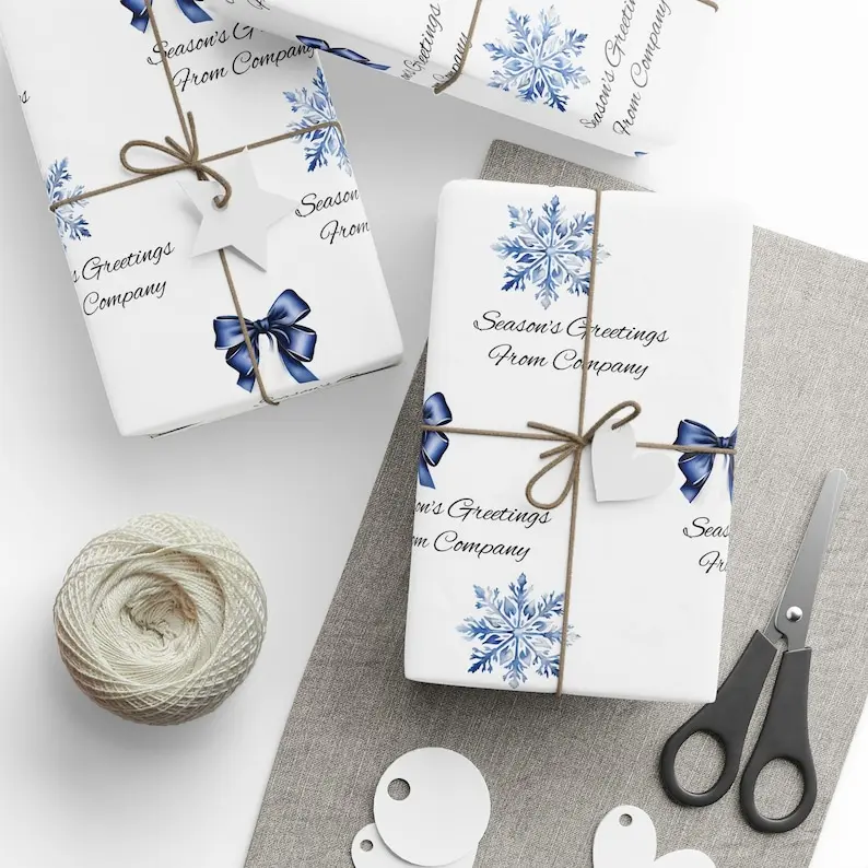 Custom Name Wrapping Paper, Personalized Christmas Wrapping Paper Roll, Holiday Gift Wrap, Elegant Xmas Gift Paper, Unique Christmas Present