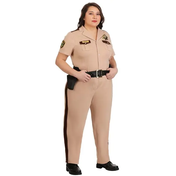 HalloweenCostumes Women's Plus Size Reno 911 Deputy Officer Costume Clothes - Polyester Shirt, Pants, Belt