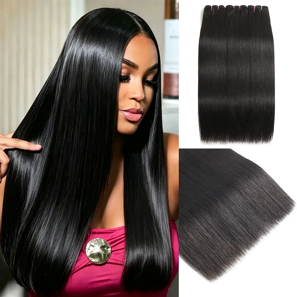 ZSF 18A Vietnamese Bone Straight Virgin Human Hair | Paradise Curly & Indian Curly & Caribbean Curly, Natural Color Double Drawn Remy Hair Bundles, Thick Ends Ultra-Flat Seamless Weft, Raw Indian Hair Extensions for Sew In Quick Weave 1/3/4 Pcs