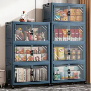 5 Tier Collapsible Plastic Storage Bins with Wheels Stackable Foldable Containers for Effortless Household Organizing Anti Slip Noiseless Waist Twister Platform - Home Gym Equipment