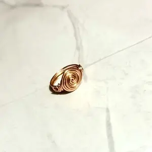 Handmade copper swirl ring