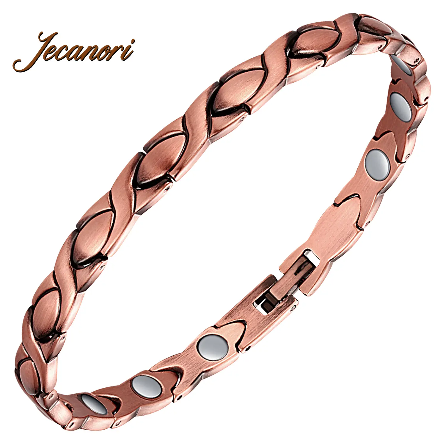 Jecanori Magnetic Copper Anklets for Women Copper Ankle Bracelet for Women 99.99% Pure Copper with Magnets for Feet & Ankles (X Shape) Fashionable Accessory