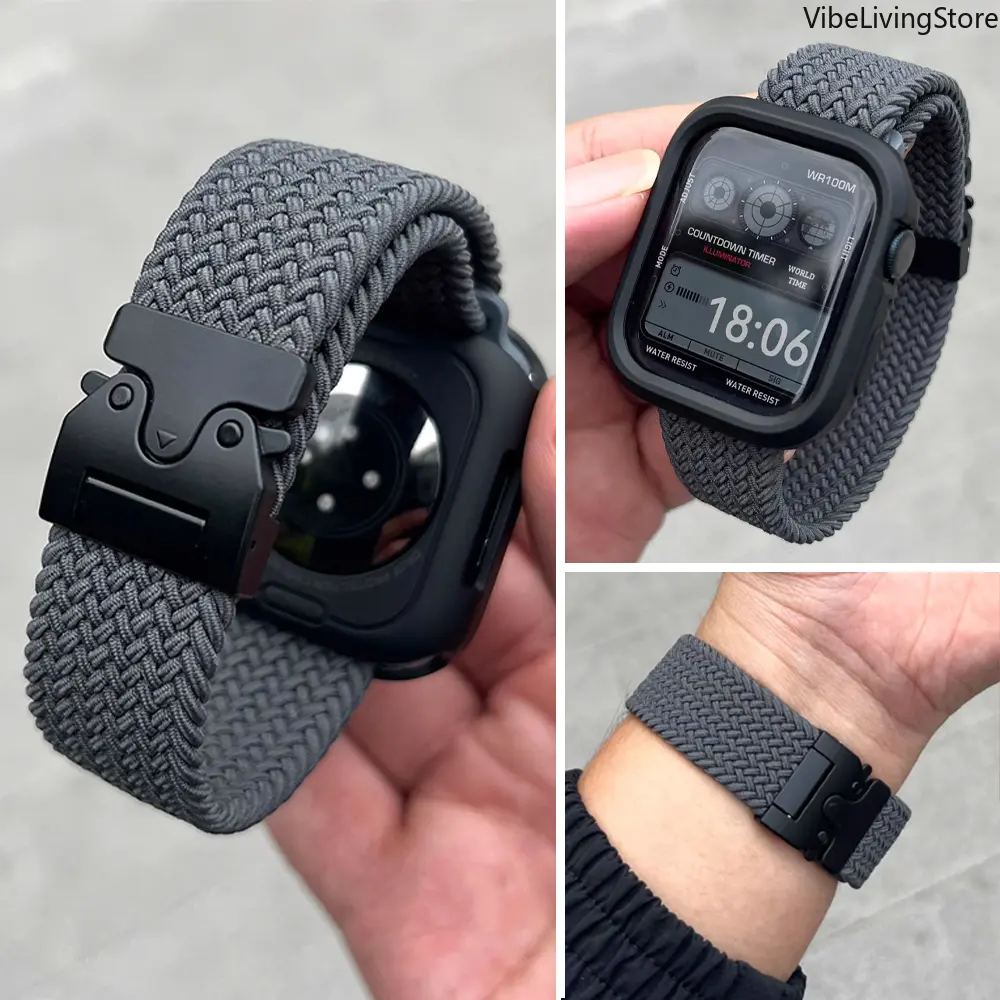 Braided Parachute Watch Band, Universal Replacement Strap for 41mm 42mm 44mm 45mm 46mm 49mm Smart Watches