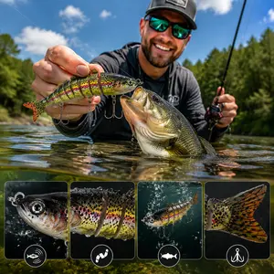 5 Pcs Bionic Swimbait Fishing Lures – 10cm Multi-Jointed Realistic Fish Bait, Perfect for Bass, Trout, Pike & More, Durable, Lifelike Action, Ideal for Freshwater & Saltwater Anglers