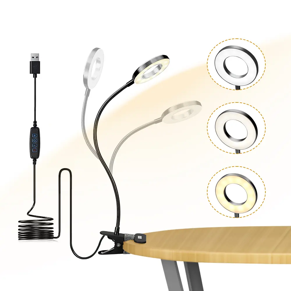 Multifunctional LED Clip-On Reading Light - 3 Color Modes, 10 Dimmable Brightness Levels, Eye-Caring for Bed, Desk Use, Multifunctional Led Light