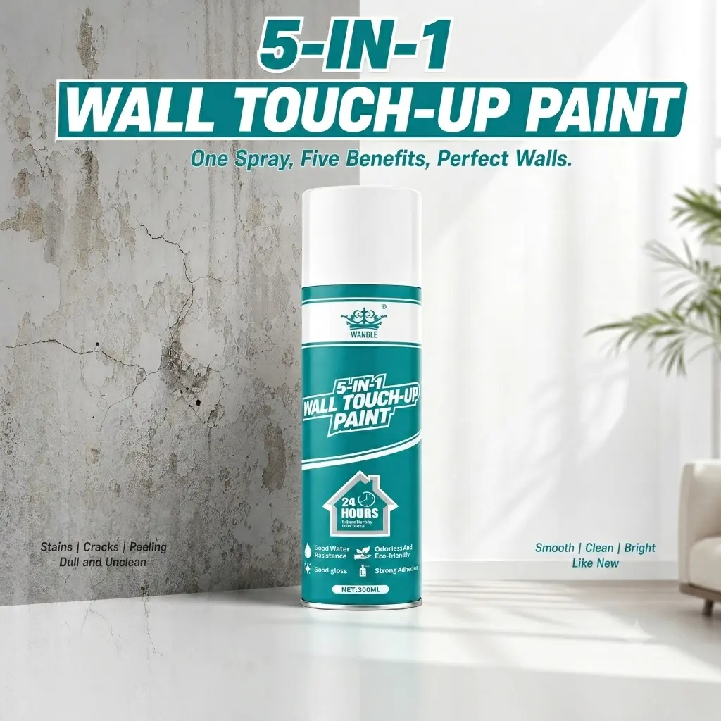 5-in-1 Wall Repair Spray, 300ml, Odorless and Environmentally Friendly Wall Repair, Suitable for covering stains and scratches on household walls, with strong adhesion.